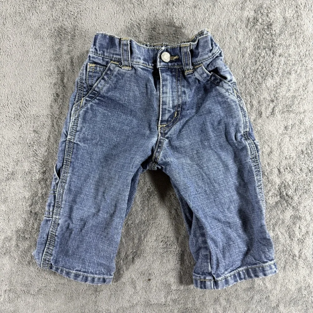 Y2K Old Navy Baby Baggy Denim Blue Jeans 6-12m Streetwear Carpenter Vintage